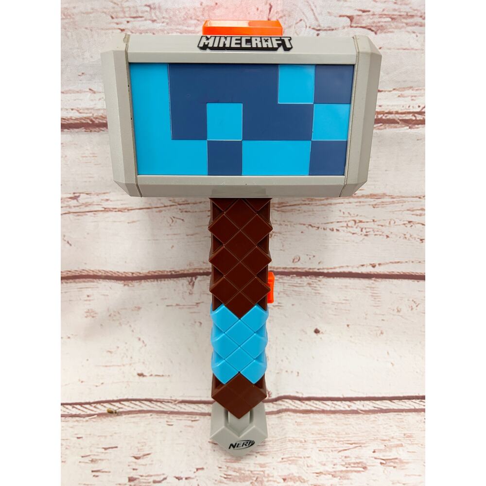 NERF Minecraft Dungeons Stormlander Dart Blasting Toy Hammer Blaster Weapon
